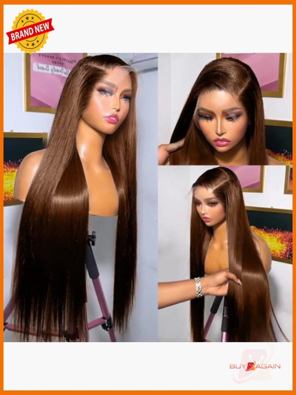 250% Density 28inch Human Hair Lace Front Wig - Picture 5 of 5